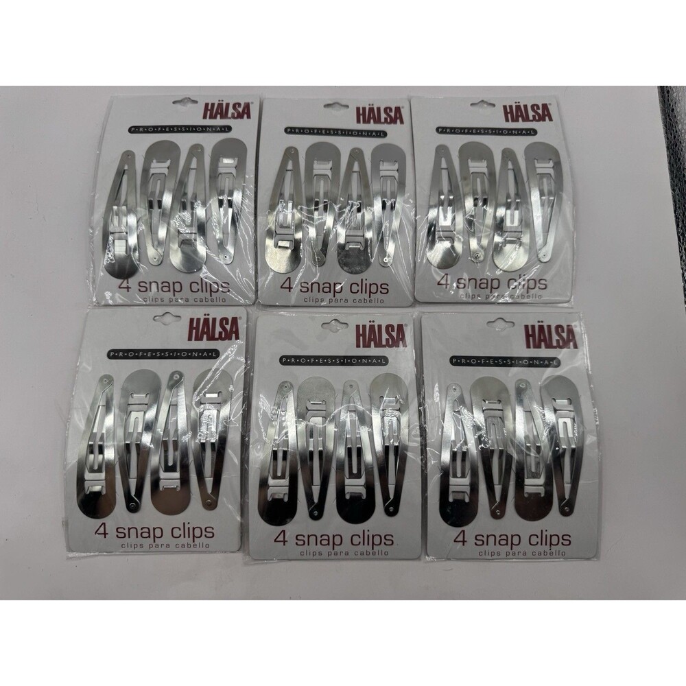 Halsa Professional Snap Clips New old Stock Vintage Gaint Metal Hair Clips 24